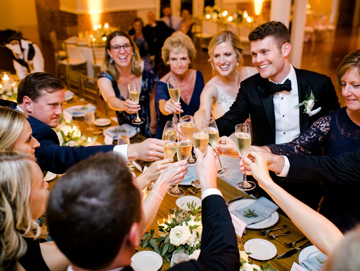 Wedding toast and speeches moment